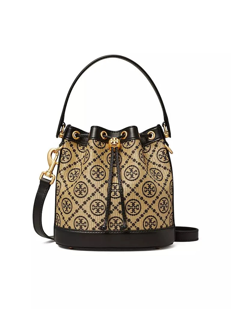 商品Tory Burch|T Monogram Raffia Bucket Bag,价格¥3138,第1张图片