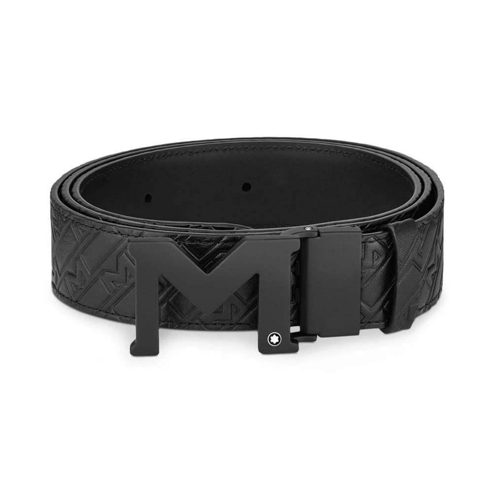 商品MontBlanc|M Buckle Embossed Reversible Leather Belt,价格¥3778,第2张图片详细描述