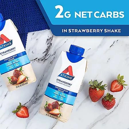 商品Atkins|Atkins 15g Keto Protein Shake, Strawberry 11 fl. oz.,15 pk.,价格¥177,第5张图片详细描述