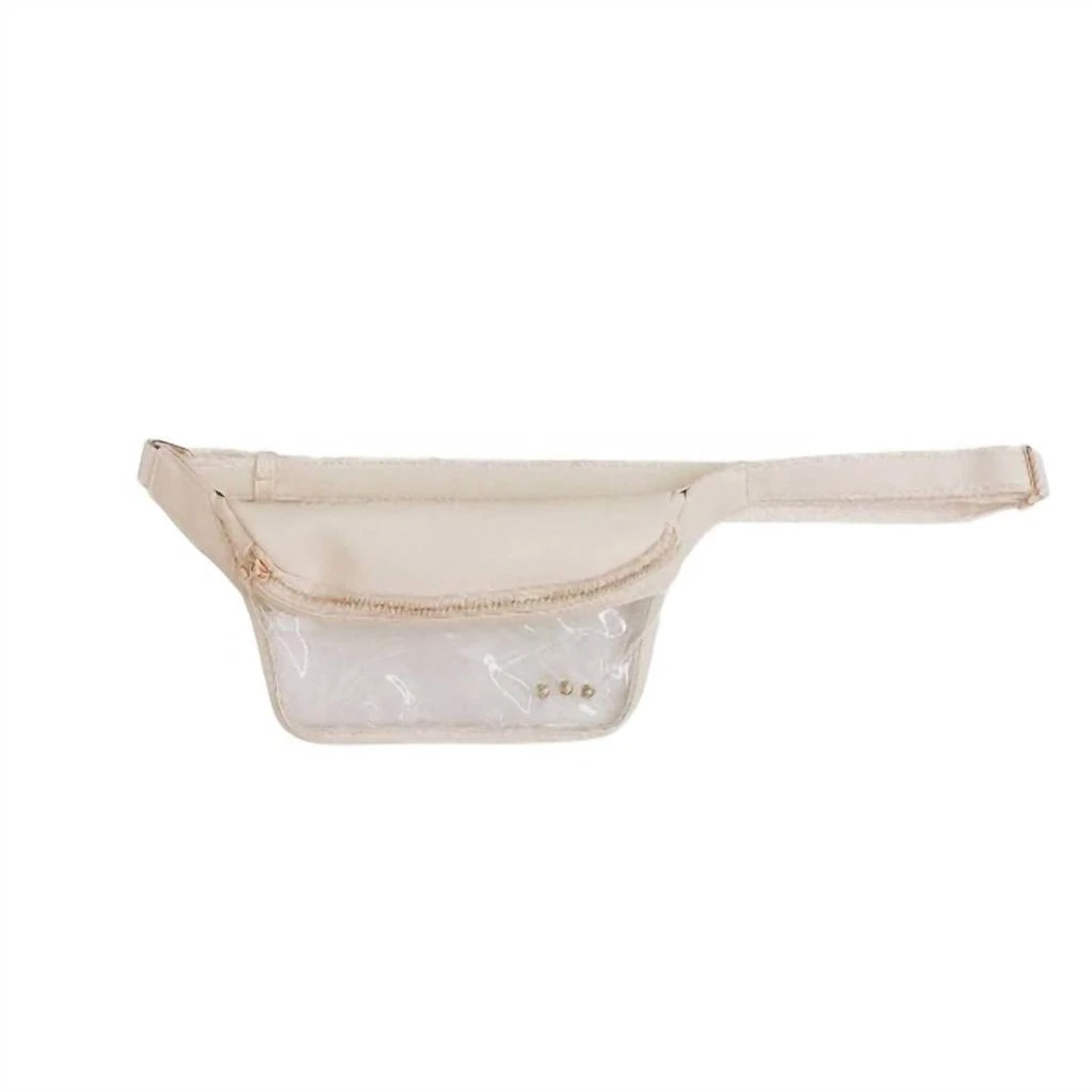 商品Pretty Simple|Women's Clara Clear Stadium Bum Belt Sling Bag In Cream,价格¥219,第1张图片