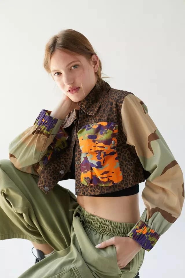 商品BDG|BDG Jenny Printed Cropped Utility Jacket,价格¥76,第1张图片