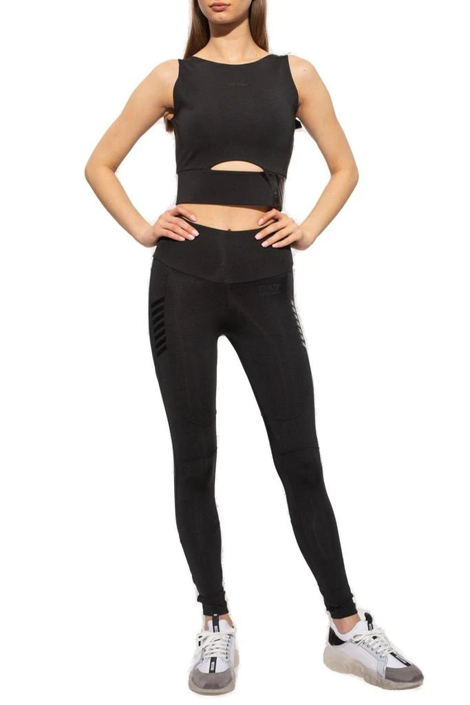 商品Emporio Armani|Ea7 Emporio Armani High-Waist Side Stripe Detailed Leggings,价格¥302,第4张图片详细描述