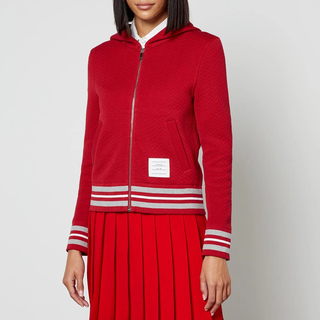 商品Thom Browne|Thom Browne Varsity Cotton-Blend Jersey Hoodie,价格¥2262,第1张图片