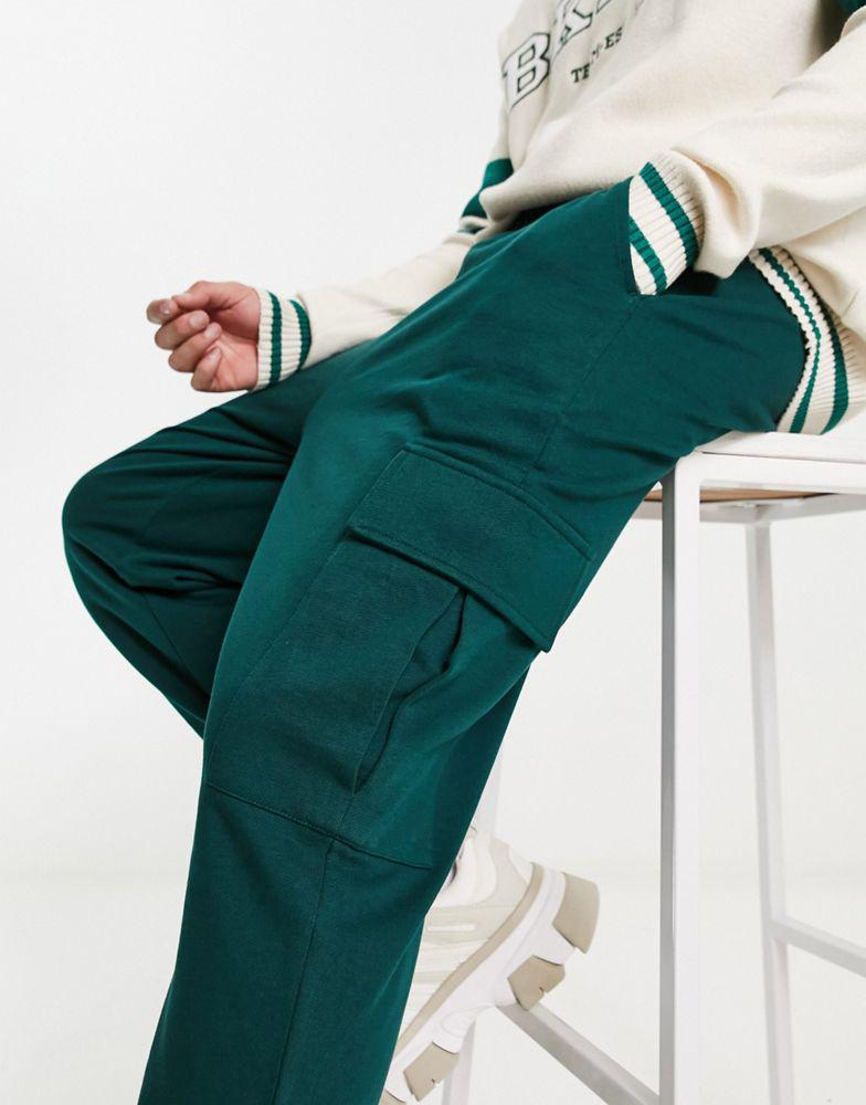 ASOS DESIGN oversized cargo joggers in green商品第2张图片规格展示