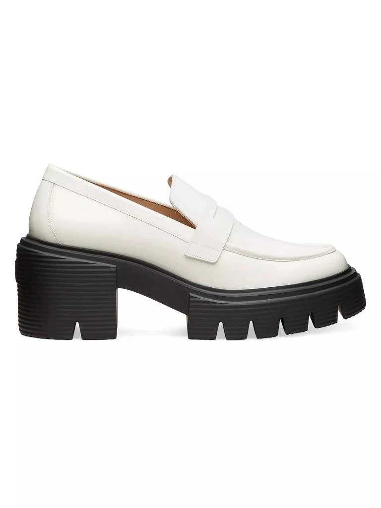 商品Stuart Weitzman|Soho Leather Lug-Sole Loafers,价格¥3657,第1张图片