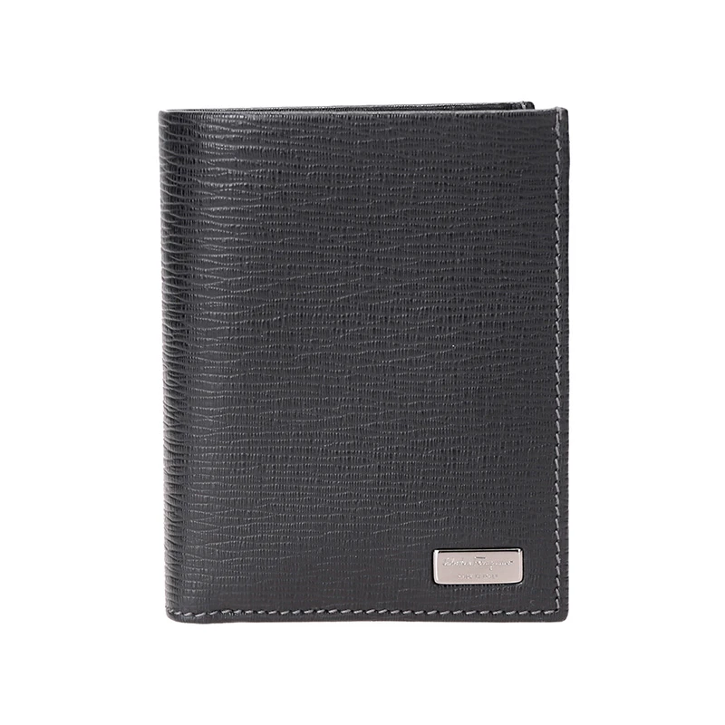 商品Salvatore Ferragamo|Salvatore Ferragamo 菲拉格慕 男士黑色牛皮短款钱夹 66-7071-351302,价格¥1902,第1张图片
