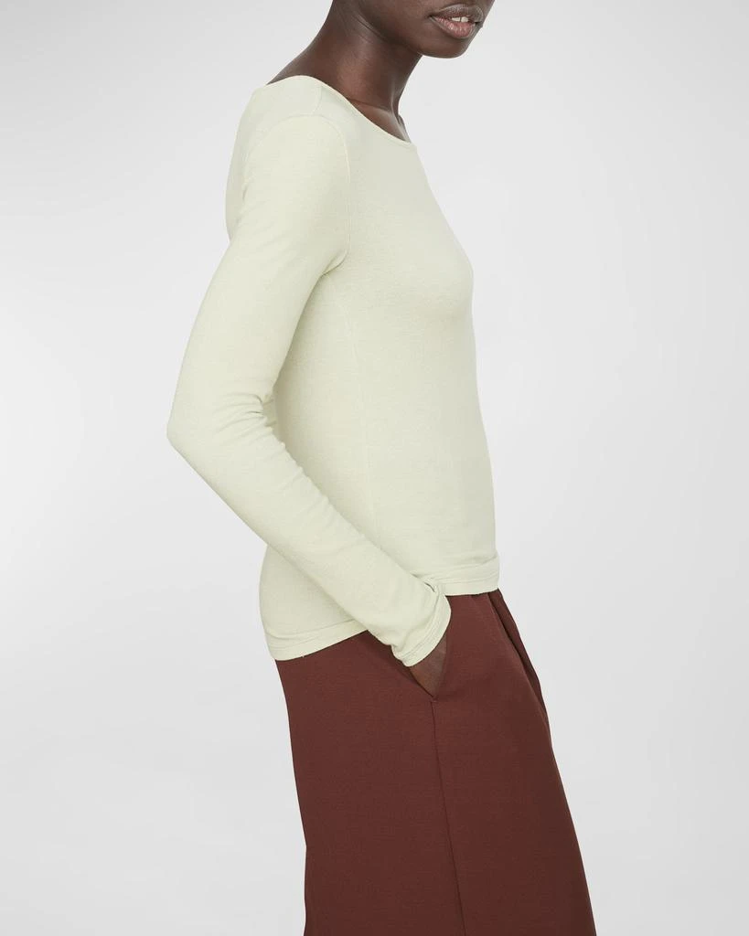 商品Vince|Long-Sleeve Slim Scoop-Neck Top,价格¥818,第2张图片详细描述