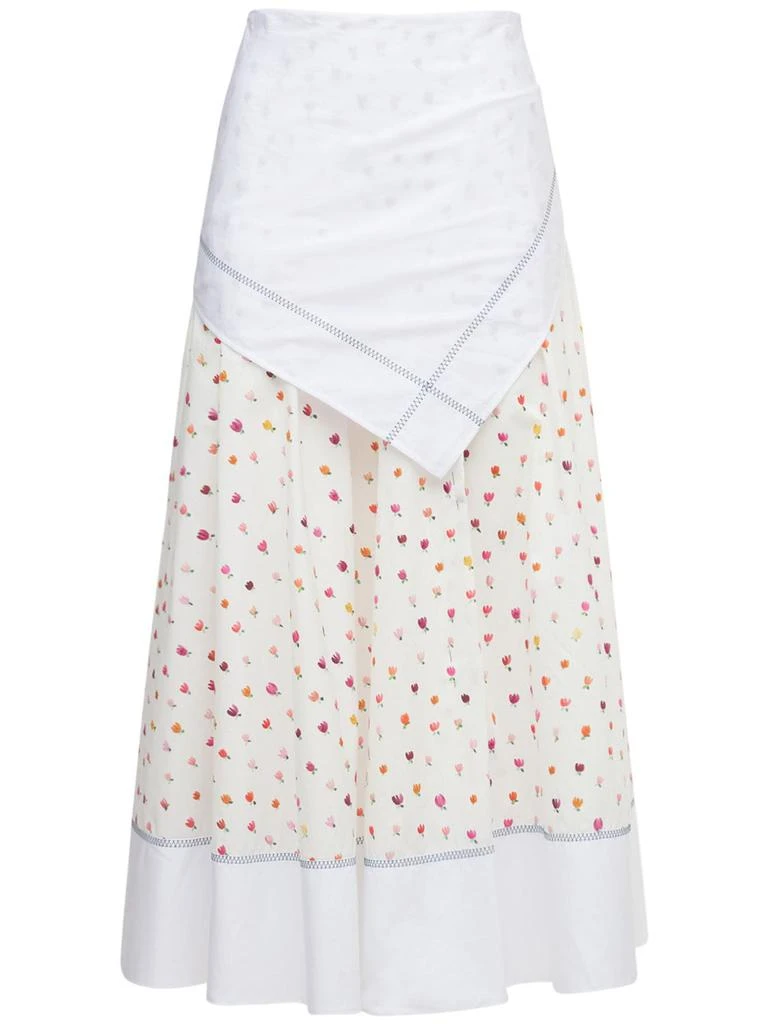商品Rosie Assoulin|Ula Cotton Poplin Flower Midi Skirt,价格¥1955,第1张图片