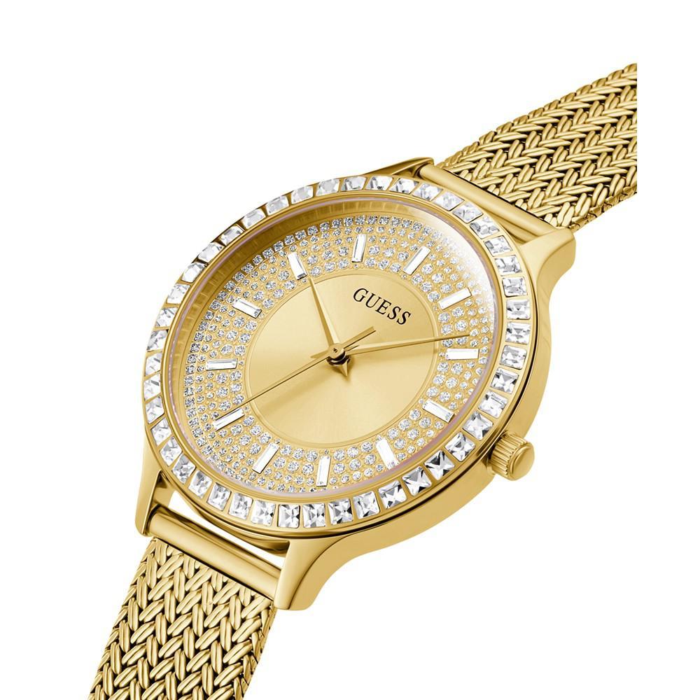 商品GUESS|Women's Gold-Tone Stainless Steel Mesh Bracelet Watch 38mm,价格¥1077,第5张图片详细描述