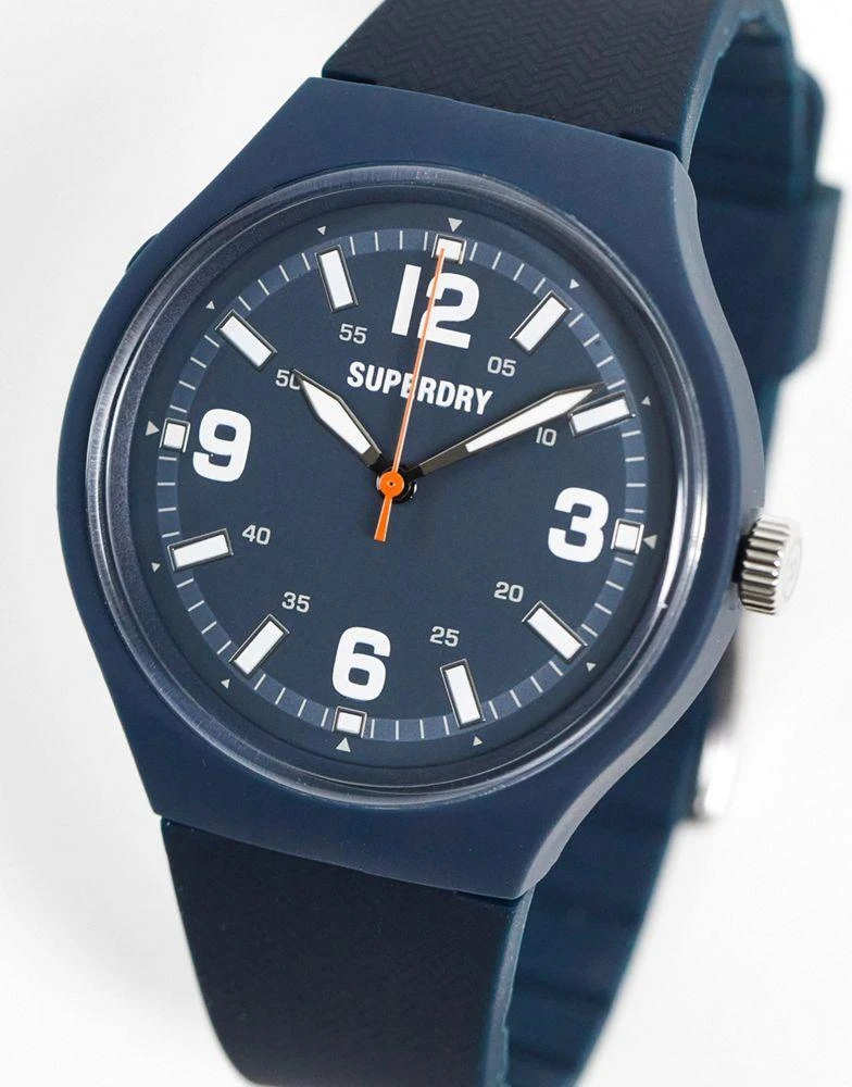 商品Superdry|Superdry silicone strap watch in blue,价格¥100,第1张图片