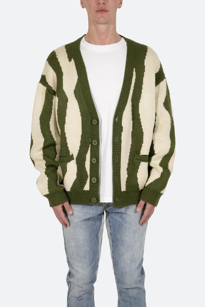 Zebra Cardigan - Green/White商品第1张图片规格展示