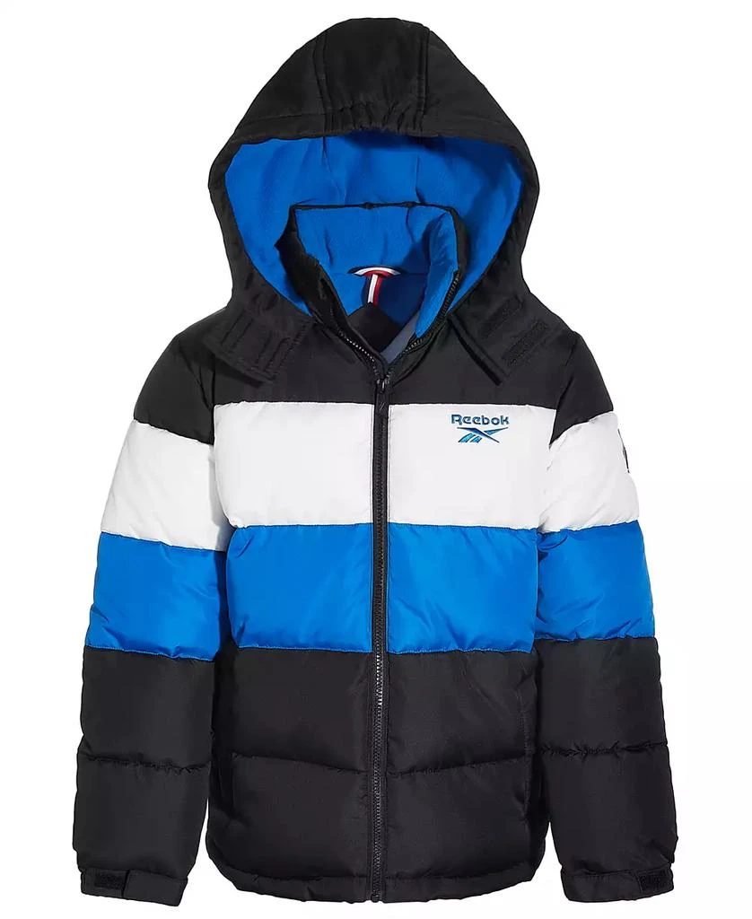 商品Reebok|Big Boys Colorblocked Fleece-Lined Full-Zip Hooded Puffer Jacket,价格¥151,第1张图片