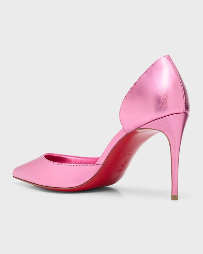 商品Christian Louboutin|Iriza Metallic Half-d'Orsay Red Sole Pumps,价格¥6924,第3张图片详细描述