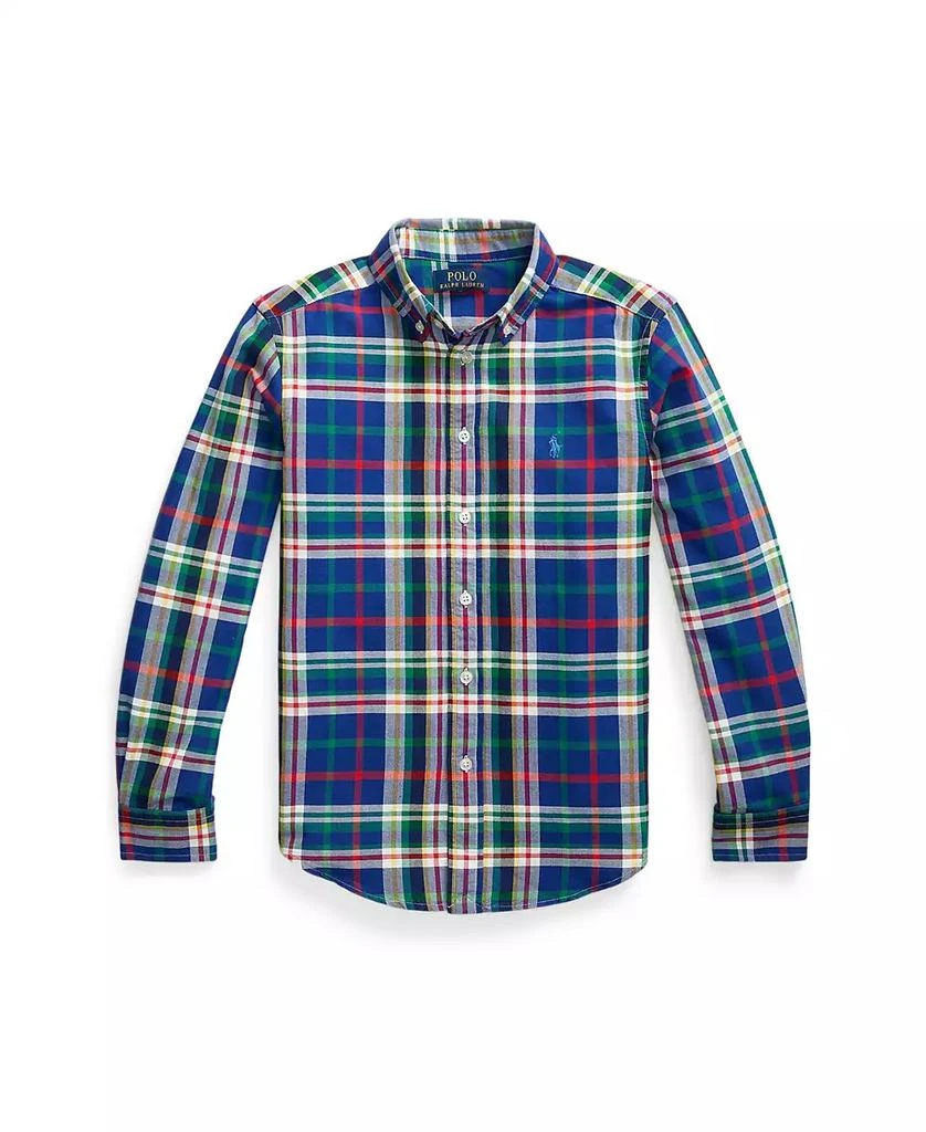 商品Ralph Lauren|Big Boys Plaid Cotton Oxford Shirt,价格¥104,第1张图片