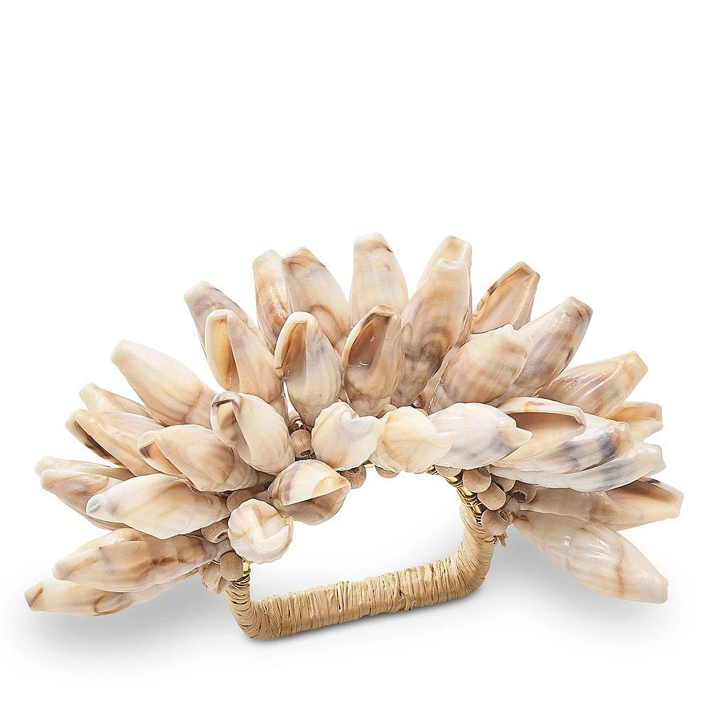 商品Kim Seybert|Shell Fringe Napkin Ring in Ivory & Brown,价格¥172,第1张图片
