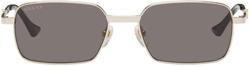 商品Gucci|金色 Rectangular 太阳镜,价格¥4649,第1张图片