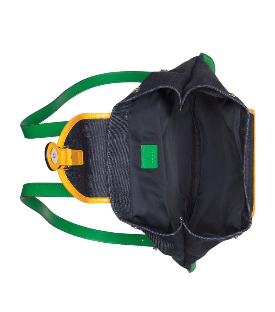 商品Gucci|Denim Leather-Trimmed Backpack,价格¥6759,第5张图片详细描述