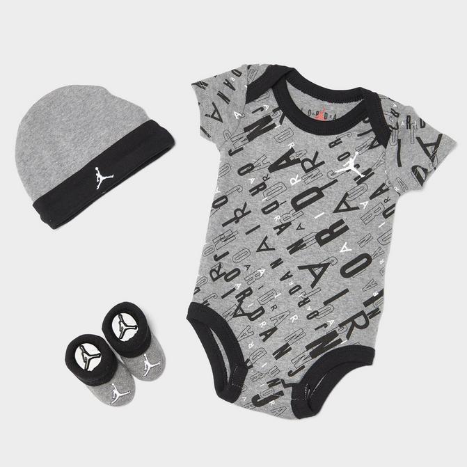 Boys' Infant Jordan HBR Allover Print Bodysuit, Hat and Booties Set (3-Piece)商品第1张图片规格展示
