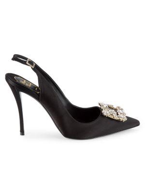 Embellished Point Toe Slingback Sandals商品第1张图片规格展示