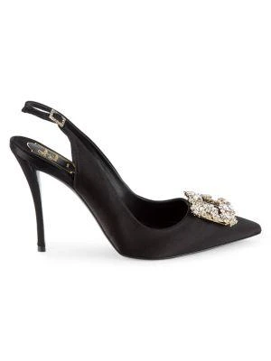 商品Roger Vivier|Embellished Point Toe Slingback Sandals,价格¥4868,第1张图片