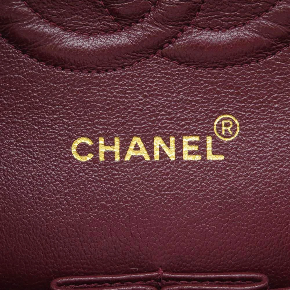 Chanel Black Quilted Lambskin Leather Medium Double Flap Shoulder Bag  商品