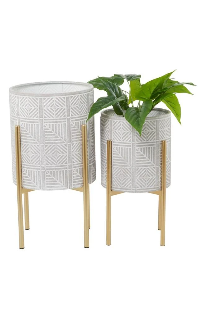 商品VIVIAN LUNE HOME|Gray Metal Bohemian Planter with Removable Stand - Set of 2,价格¥740,第4张图片详细描述