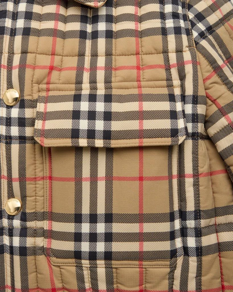 商品Burberry|Kid's Gideon Check-Print Quilted Jacket, Size 4-14,价格¥4325,第3张图片详细描述