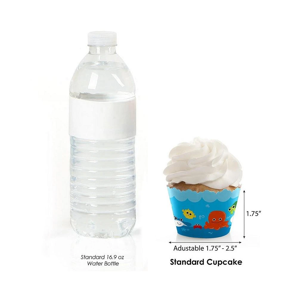 商品Big Dot of Happiness|Under the Sea Critters - Baby Shower or Birthday Party Cupcake Wrappers - 12 Ct,价格¥82,第3张图片详细描述