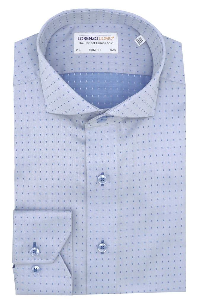 商品Lorenzo Uomo|Textured Solid Trim Fit Dress Shirt,价格¥451,第1张图片