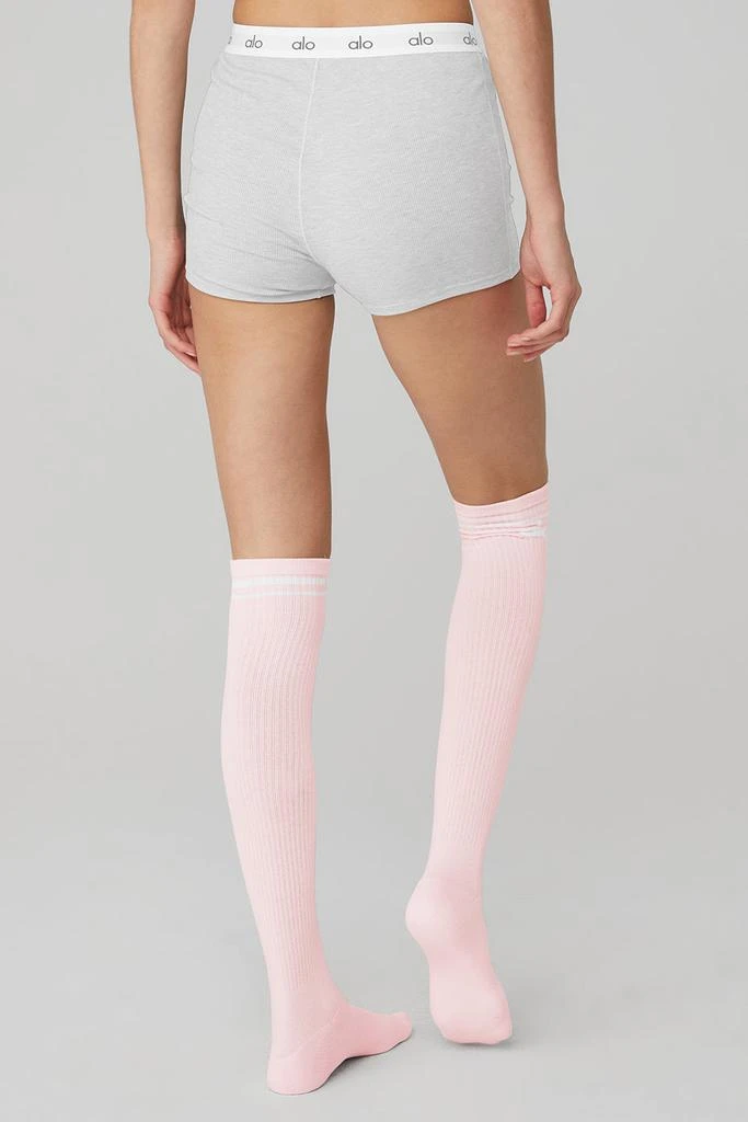商品Alo|Women's Knee-High Throwback Sock - Powder Pink/White,价格¥210,第3张图片详细描述