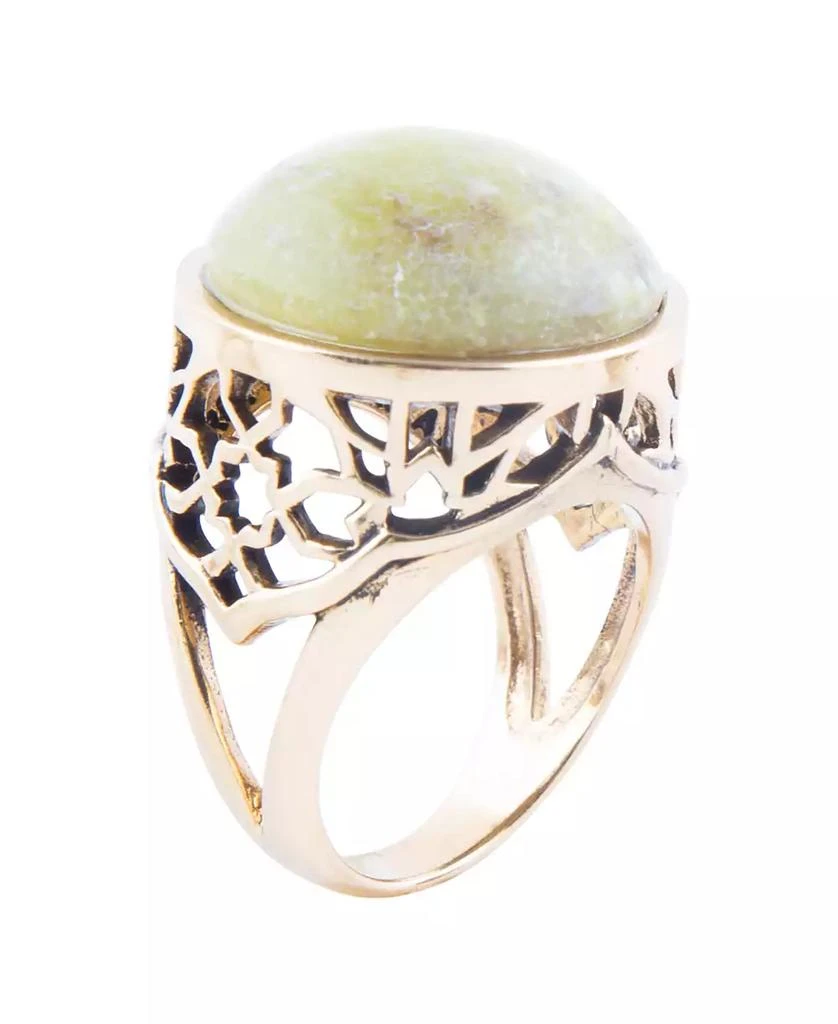 商品Barse|Flora Bronze and Genuine Canadian Jade Ring,价格¥407,第1张图片