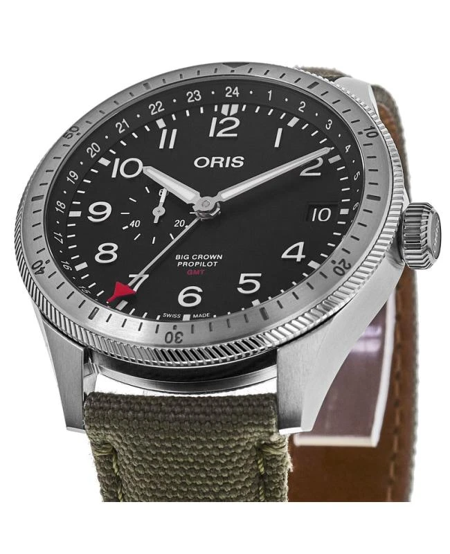 商品Oris|Oris Big Crown ProPilot Timer GMT Black Dial Green Fabric Strap Men's Watch 01 748 7756 4064-07 3 22 02LC,价格¥7120,第3张图片详细描述