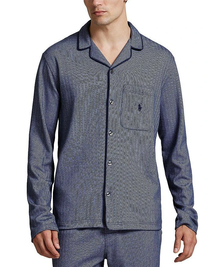 商品Ralph Lauren|Jacquard Knit Herringbone Pajama Shirt,价格¥440,第1张图片详细描述