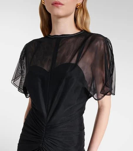 商品Victoria Beckham|Bella缩褶露背欧根纱长礼服,价格¥11359,第4张图片详细描述