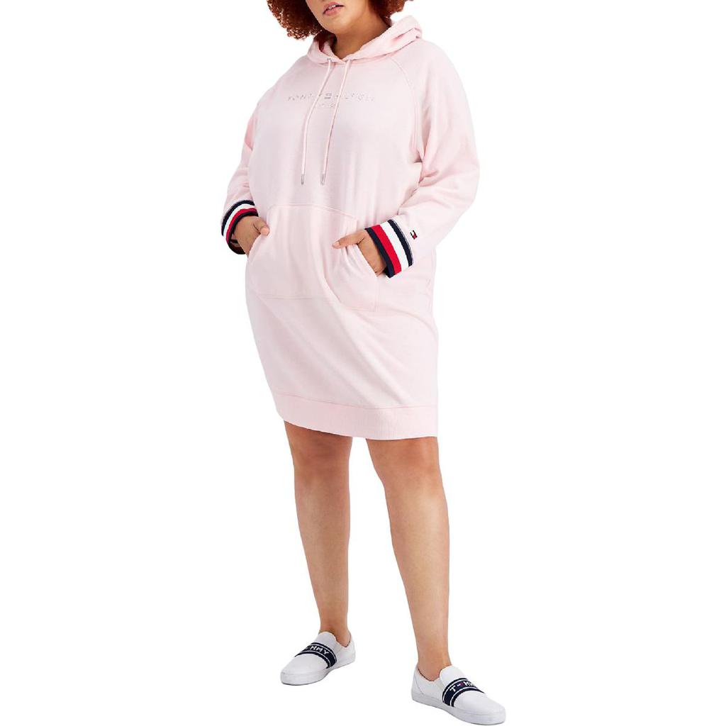 Tommy Hilfiger Womens Plus Hoodie Long Sleeves Sweatshirt Dress商品第1张图片规格展示