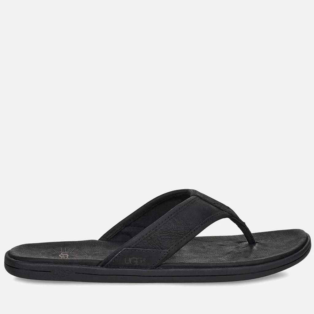 商品UGG|UGG Men's Seaside Leather Flip Flops - Black,价格¥406,第1张图片