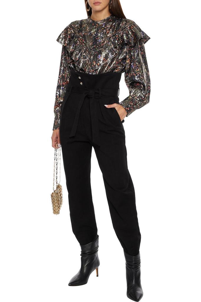 Meysam ruffled printed metallic silk-blend blouse商品第2张图片规格展示