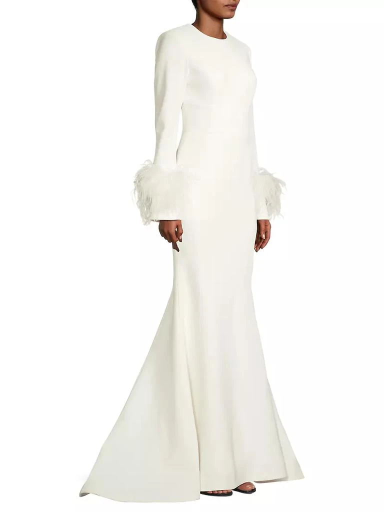 商品REBECCA VALLANCE|2301 Bridal Plume Feathered Crepe Mermaid Gown,价格¥6788,第4张图片详细描述