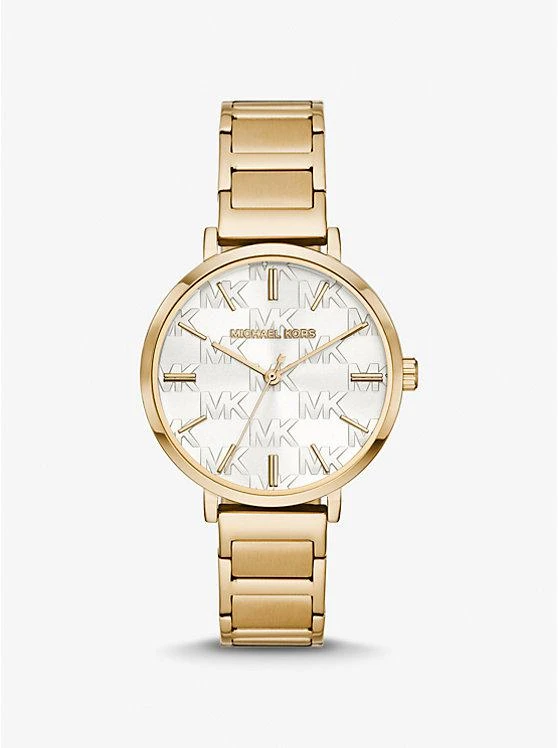 商品Michael Kors|Addyson Gold-Tone Logo Watch,价格¥818,第1张图片