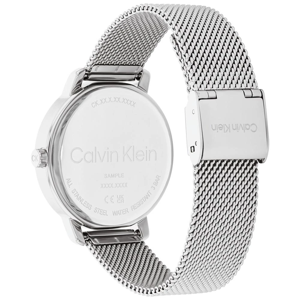 商品Calvin Klein|Women's Silver-Tone Stainless Steel Mesh Bracelet Watch 34mm,价格¥1351,第3张图片详细描述