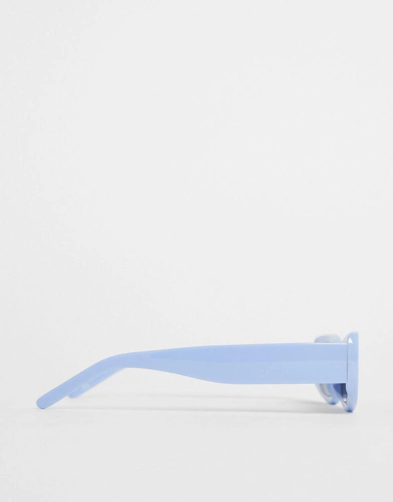 商品ASOS|ASOS DESIGN rectangle sunglasses with smoke lens in blue - MBLUE,价格¥85,第3张图片详细描述