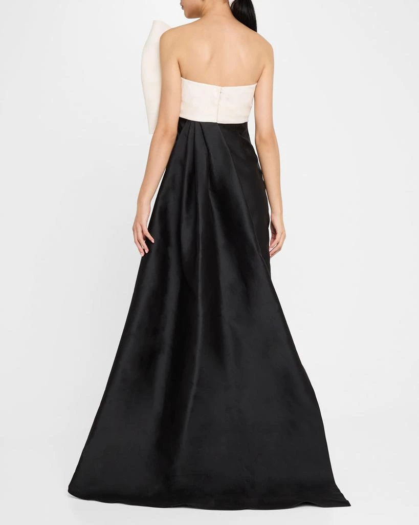 商品Monique Lhuillier|Asymmetric Draped Strapless Bow Column Gown,价格¥38564,第3张图片详细描述