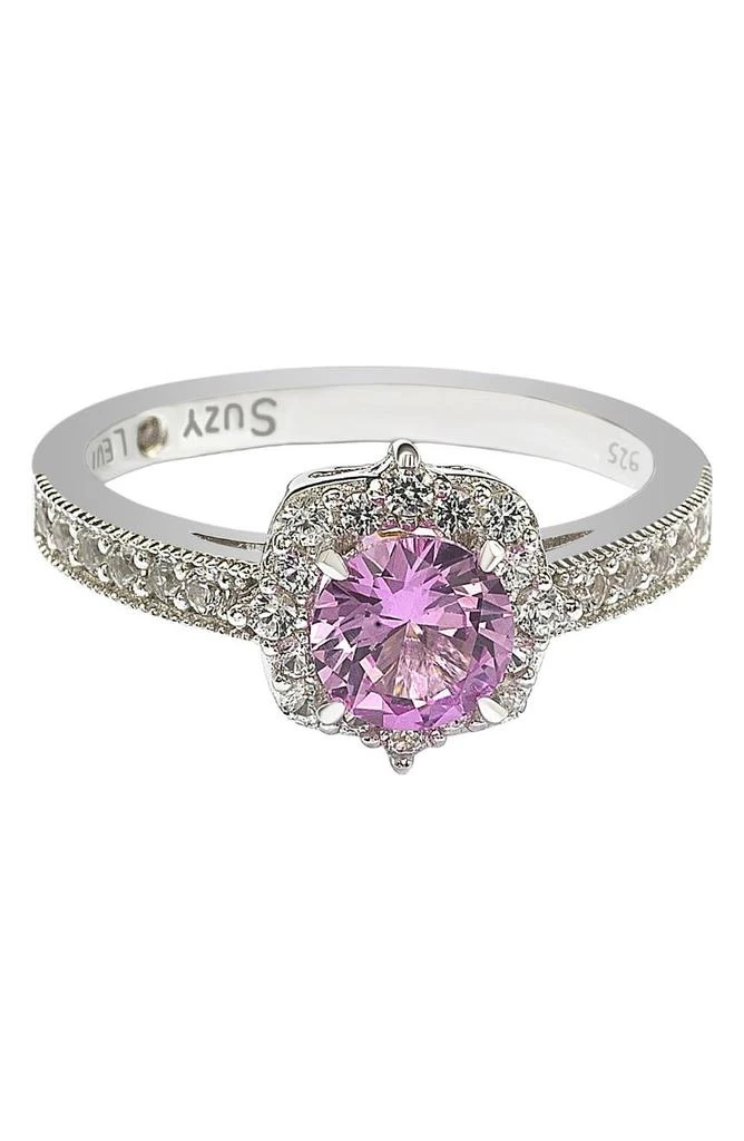 商品Suzy Levian|Pink Sapphire & Diamond Halo Ring,价格¥1864,第4张图片详细描述