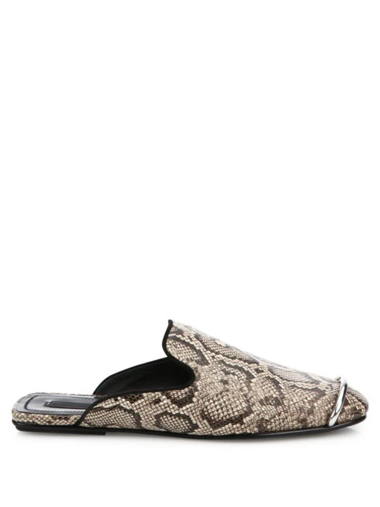 商品Alexander Wang|Jaelle Teak Snake-Embossed Leather Loafer Slides,价格¥1784,第5张图片详细描述