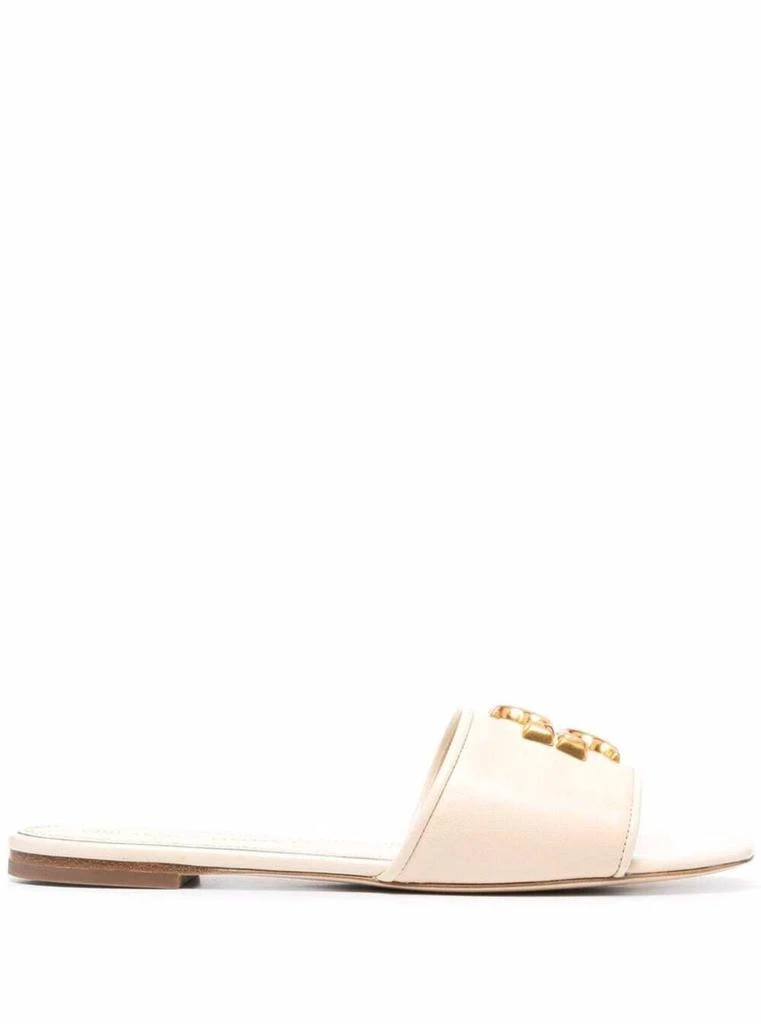 商品Tory Burch|Tory Burch Woman's Eleonor Pink Leather Mules with Logo Buckle,价格¥1673,第1张图片