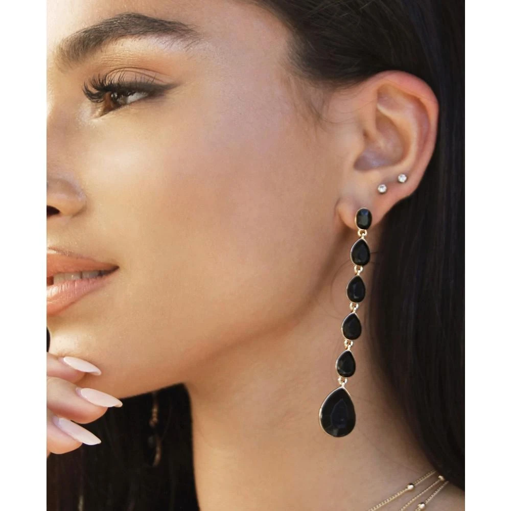 商品Ettika Jewelry|18K Gold Plated Zinc Teardrop Linear Earrings,价格¥335,第3张图片详细描述
