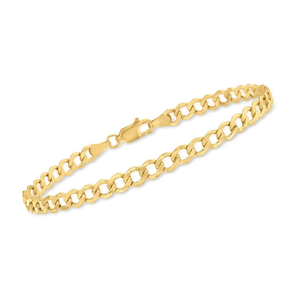 商品Ross-Simons|Ross-Simons 4.3mm 14kt Yellow Gold Curb-Link Chain Bracelet,价格¥2364,第1张图片
