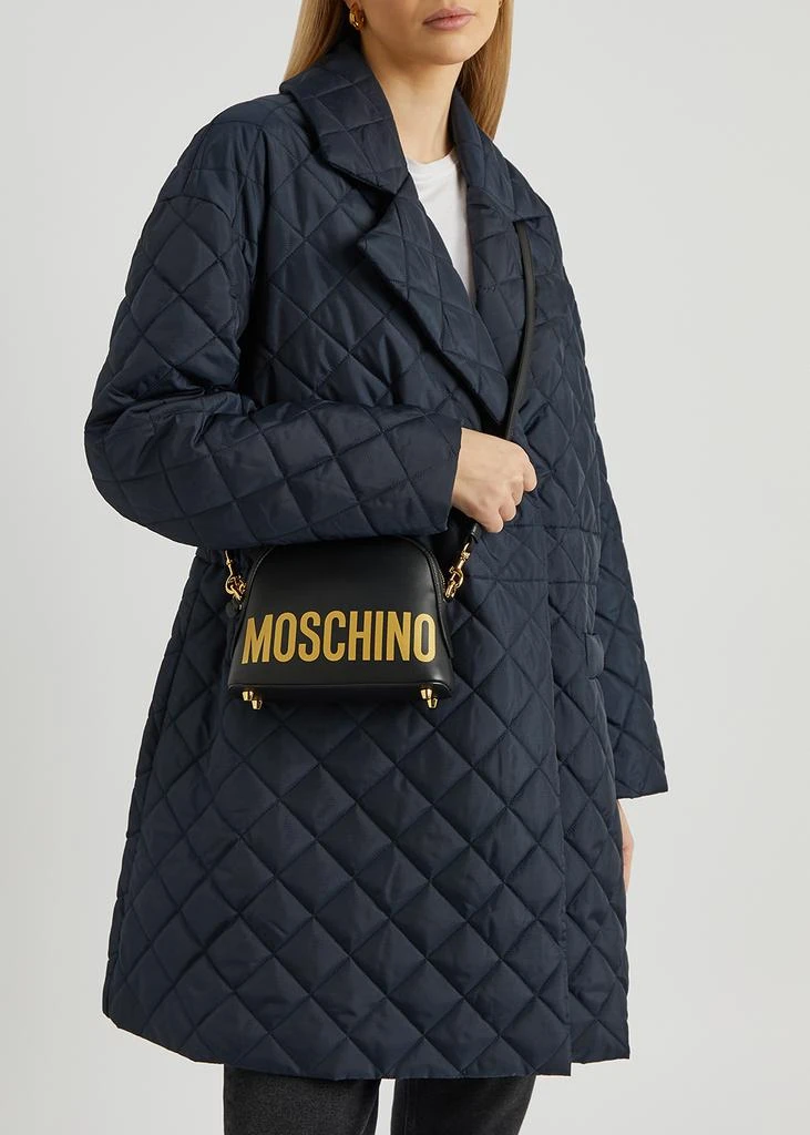 商品Moschino|Black logo leather cross-body bag,价格¥2398,第5张图片详细描述