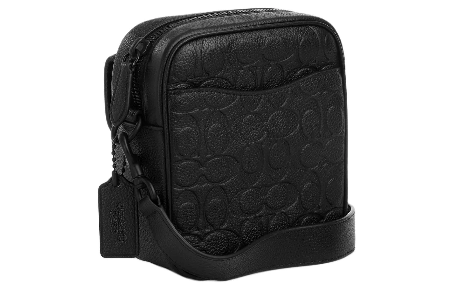 商品[国内直发] Coach|蔻驰 BECK 标志性印花字母 卵石纹皮革 单肩斜挎包 男款 黑色,价格¥1795,第4张图片详细描述