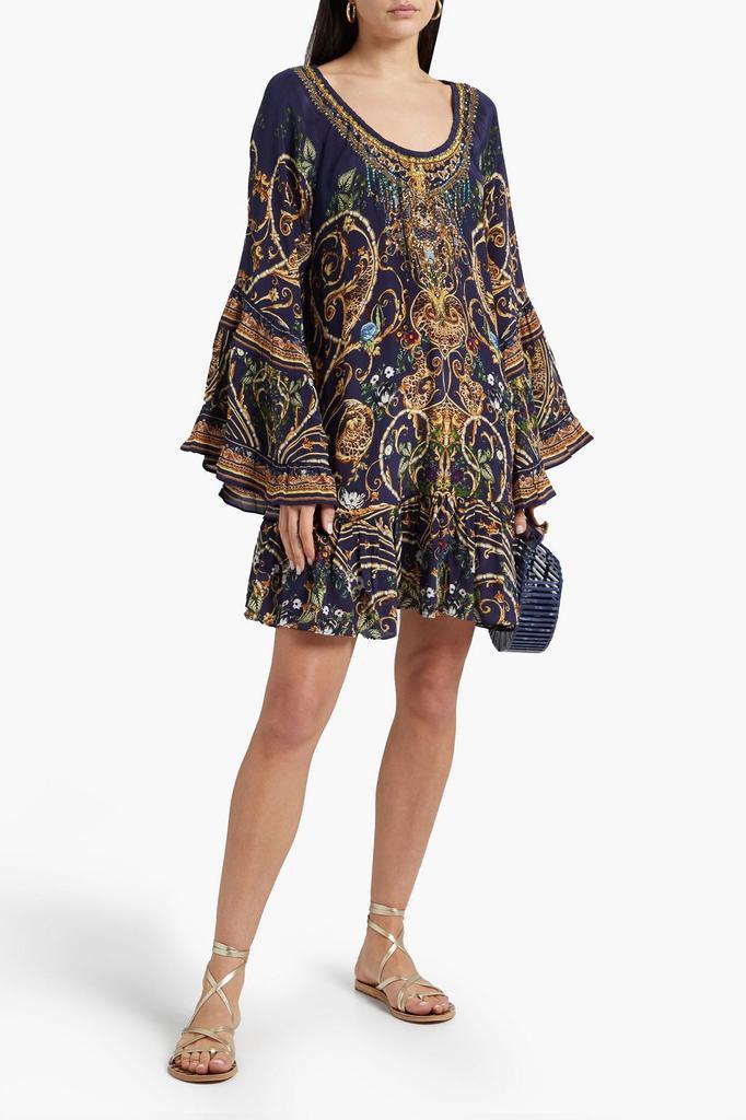 商品Camilla|Crystal-embellished printed silk crepe de chine mini dress,价格¥2762,第4张图片详细描述